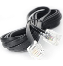 Cablexpert TC6P4C-2M Кабель.телефонный аппарат-розетка 2 м черный