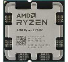 CPU AMD Ryzen 5 7500F OEM (100-000000597) {Base 3,70GHz, Turbo 5,00GHz, without graphics, L3 32Mb, TDP 65W, AM5}