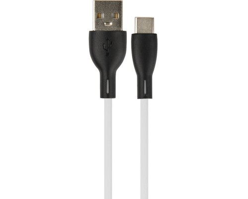 [кабели] PERFEO Кабель USB A вилка - C вилка, 2.4A, белый, силикон, длина 1 м., SILICON (U4716)