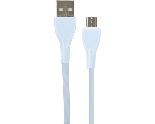 [кабели] PERFEO Кабель USB A вилка - Micro USB вилка, 2.4A, голубой, силикон, длина 1 м., ULTRA SOFT (U4022)
