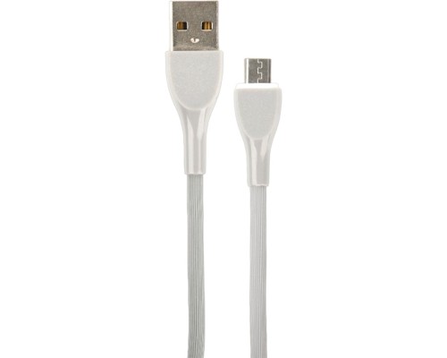 [кабели] PERFEO Кабель USB A вилка - Micro USB вилка, 2.4A, серый, силикон, длина 1 м., ULTRA SOFT (U4021)