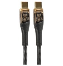 PERFEO Кабель USB C вилка - C вилка, 60W, нейлон, черный, длина 1 м., PREMIUM (C1102)