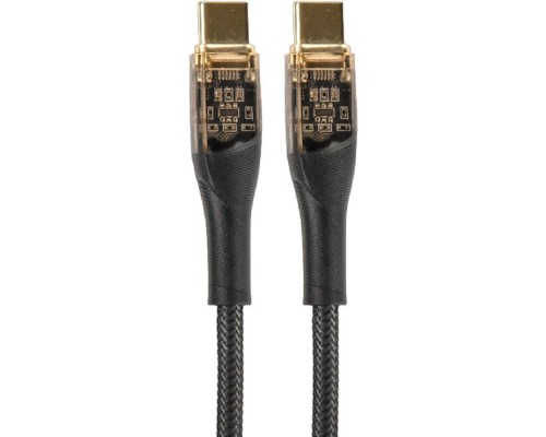 [кабели] PERFEO Кабель USB C вилка - C вилка, 60W, нейлон, черный, длина 1 м., PREMIUM (C1102)