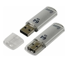 Smartbuy USB Drive 64GB V-Cut Silver UFD 2.0 (SB64GBVC-S)