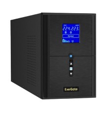 Exegate EX295989RUS ИБП (инвертор, синус, для котла) ExeGate SineTower SZ-2000.LCD.AVR.3SH.1C13.USB <2000VA/1600W, чистая синусоида, LCD дисплей, AVR, 3*Schuko+1*C13, USB, линейно-интерактивный, внешн