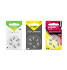 Smartbuy (SBZA-A10-6B) Батарейка для слуховых аппаратов Smartbuy A10-6B (60/3000)(6шт. в уп-ке)