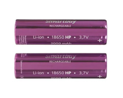 [Батарейка] Smartbuy (SBBR-18650-2S2000HP) Аккумулятор высокотоковый Smartbuy LI18650-2000 mAh (50/400)(2шт. в уп-ке)