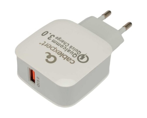 [Аксессуар] Cablexpert Зарядное устройство MP3A-PC-40 18Вт, 3А, QC3.0, 1xUSB, белый, пакет