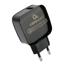 Cablexpert Зарядное устройство MP3A-PC-41 18Вт, 3А, QC3.0, 1xUSB, , черный, пакет