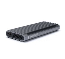 Gembird EEM2-SATA-3 Внешний корпус USB 3.1 для M2 SATA порт Type-С, RGB подсветка, металл, серебристый