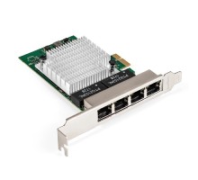 Exegate EX296211RUS Сетевой адаптер ExeGate EXE-564 (PCI-E x1 v2.0, 4xRJ45, UTP 10/100/1000Mbps, Realtek Chipset RTL8111H+ASM1184e)