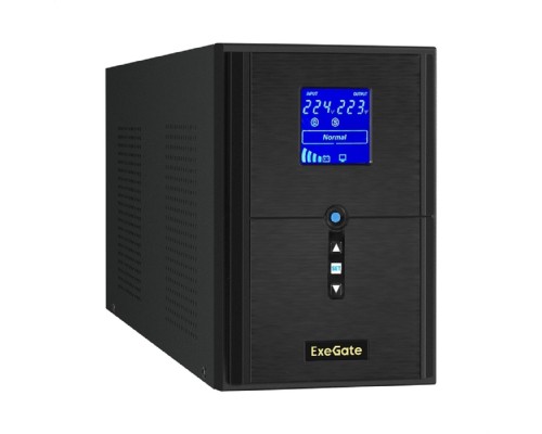 [ИБП] Exegate EX295983RUS ИБП (инвертор, синус, для котла) ExeGate SineTower SN-2000.LCD.AVR.3SH.1C13.RJ.USB <2000VA/1600W, чистая синусоида, LCD дисплей, AVR, 3*Schuko+1*C13, RJ45/11, USB, линейно-интеракт