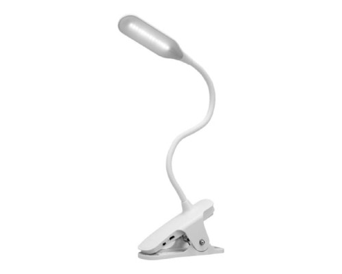 [Светильники для офиса] Rexant 609-001 Светильник настольный Click 4Вт, LED, 4000К, диммируемый 3 ступени, заряжаемый, на прищепке, белый