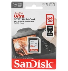 SecureDigital 64GB SanDisk Ultra SDXC Class 10 UHS-I U1 Ultra R 140MB/s <SDSDUNB-064G-GN6IN>