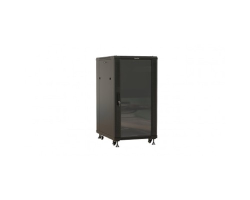 [Монтажный шкаф] Шкаф коммутационный Hyperline TTBR-2268-AS-RAL9004 напольный,  стеклянная передняя дверь,  22U,  600x1166x800 мм