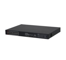 DAHUA DH-S4220-16GT-190 16-портовый гигабитный управляемый коммутатор с PoE, уровень L2, 16xRJ45 1Gb PoE, 2xRJ45 1Gb, 2xSFP 1Gb, суммарно до 190Вт, коммутация 56 Гбит/с, MAC-таблица 8к