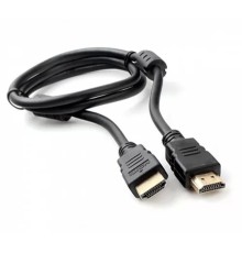 Кабель HDMI Cablexpert 19M/19M, v2.0, медь, позол.контакты, экран, 2 фер.кольца, 1м, черный, пакет (CCF2-HDMI4-1M)
