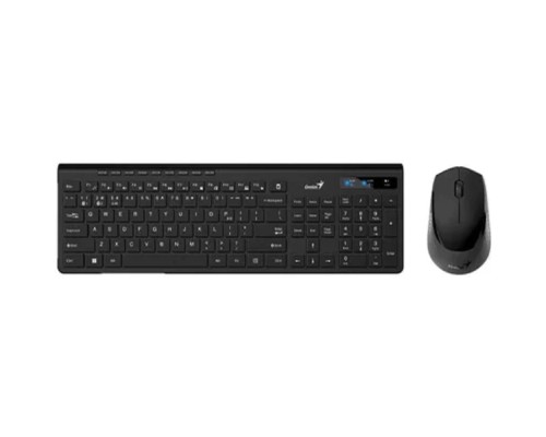 [Клавиатура] Клавиатура + мышь Genius Smart KM-8230 BLACK {USB,1 мини-ресивер на оба устройства,104 кл кнопка SmartGenius,  мембранная,800-1600 DPI} [31340015408]