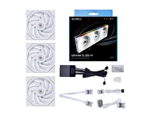 [Вентилятор] Lian Li G99.12TL3W.R0 Комплект вентиляторов (3шт.) UNI FAN TL LED 120 White /12TL3W/ 120х124х28мм (PWM, ARGB, 200-2600 об/мин, 34dBa) 