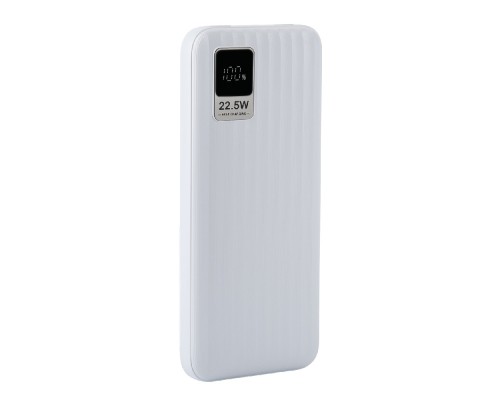 [Аксессуар] Perfeo Powerbank WATERFALL 10000 mAh/LED дисплей/PD + QC 3.0/Type-C/2 USB/Выход: 5A, max 22.5WWhite (PF_E1468)