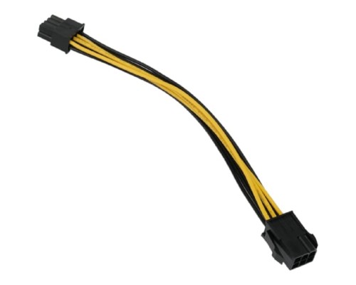 [кабели] Кабель-удлинитель питания PCIe Cablexpert PCIe 6pin(F) / PCIe 8pin(M), медь, 20см, пакет (CC-PSU-68-20CM)