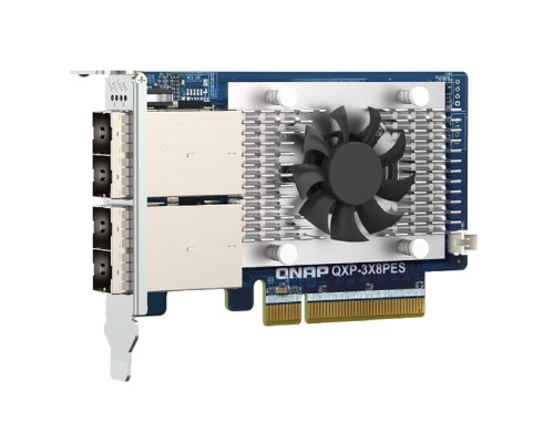 [Дисковый массив] QNAP QXP-3X8PES Карта расширения PCIe 64 Гбит/с, 2 порта SFF-8644 1x2, PCIe Gen3 x8