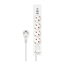 Гарнизон Сетевой фильтр EPS-OP-4-CU2-W-2 2.0 Мультипорт 4р, 10А, 1xType-C PD, 2 х USB QC, 4м, ур.защиты 4+, белый, пак(21449)