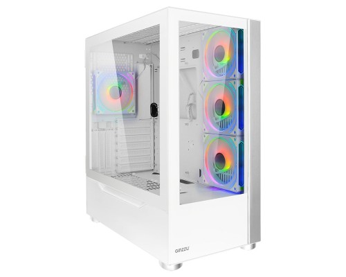[корпус] Ginzzu GL770 FAN 12MW6 RGB*4 USB3.0 CRC10 Белый