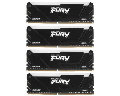 [Модуль памяти] Kingston DDR4 32Gb 4x8GB 3200MHz KF432C16BB2AK4/32 Fury Beast RGB RTL Gaming PC4-25600 CL16 DIMM 288-pin 1.35В dual rank с радиатором Ret