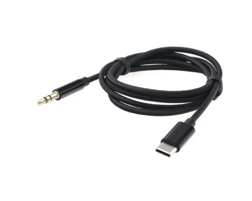 [переходник] Cablexpert Кабель-переходник USB  Type-C/Jack3.5, Mobile, 1м, черный, коробка (CCAB-CM35M-1M-B)