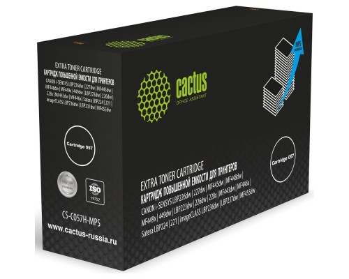 [расходные материалы] Картридж лазерный Cactus CS-C057H-MPS Cartridge 057 черный (15000стр.) для Canon i-SENSYS LBP226dw/227dw/MF445dw/MF448dw/MF449x/449dw/LBP223dw/226dw/228x/MF443dw/MF446x/Satera LBP224/221/imageCLASS LB