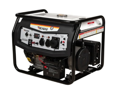 [Генераторы] Kranz KR-16-1138 Генератор бензиновый KR9000EA, 9,0кВт, 230В, 25л, коннектор автоматики, электростартер