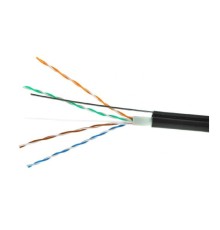 Cablexpert [UPC-5051E-SO-OUTR] Кабель UTP5e, 4 пары, 0.51 мм, медь, однож., 305 м, outdoor с тросом, Fluke Test, черный