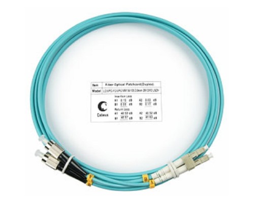 [Cabeus Патч-корды волоконно-оптические, пигтейлы] Cabeus FOP-50-LC-FC-1,5m Шнур оптический duplex LC-FC 50/125 mm OM3 1,5м LSZH