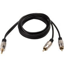 Rexant (17-4222) Шнур Стерео 3,5мм - 2 RCA, 1,5м, Gold-металл