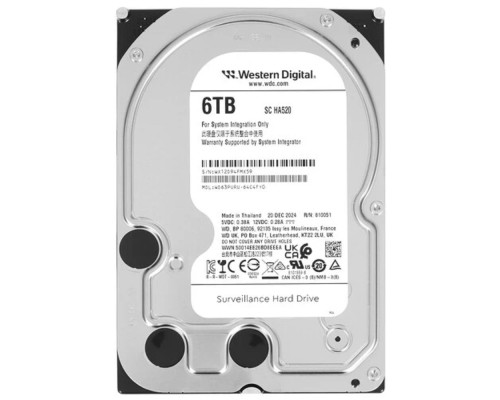 [Жесткий диск] 6TB WD Purple (WD63PURU)  {Serial ATA III, 5400- rpm, 256Mb, 3.5