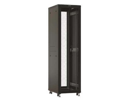[Монтажный шкаф] Шкаф Hyperline TTBR-4762-DD-RAL9004 Шкаф напольный 19-дюймовый, 47U, 2277x600х1200 мм (ВхШхГ), передняя и задняя распашные перфорированные двери (75%), ручка с замком, цвет черный (RAL 9004)(разобранн