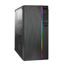 Exegate EX297472RUS Корпус Minitower ExeGate mEVO-9301-NPX450 (mATX, БП 450NPX с вент. 12см, с окном, 2*USB+1*USB3.0, HD аудио, черный, с RGB подсветкой)