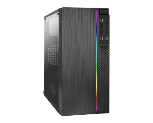 [Корпуса] Exegate EX297472RUS Корпус Minitower ExeGate mEVO-9301-NPX450 (mATX, БП 450NPX с вент. 12см, с окном, 2*USB+1*USB3.0, HD аудио, черный, с RGB подсветкой)