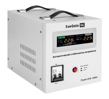 Exegate EX291768RUS Стабилизатор напряжения ExeGate Expert AS-15000 (15000ВА, вход 140-260В, цветной дисплей, выход 220В±8%, КПД 98%, 5 уровней защиты, задержка, усиленный метал. корпус, клем.колодка,