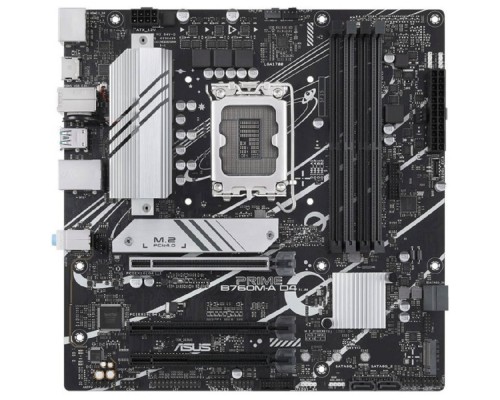 [Материнская плата] ASUS PRIME B760M-A D4-CSM (Socket 1700, mATX, 4xDDR4(128GB), DP/2xHDMI, 3xPCIe 4.0x16, 1xLAN (2.5GbE), 4xSATA 6Gb/s, 2xM.2, 2xUSB 3.2, 4xUSB 2.0, 1xPS/2, mATX)