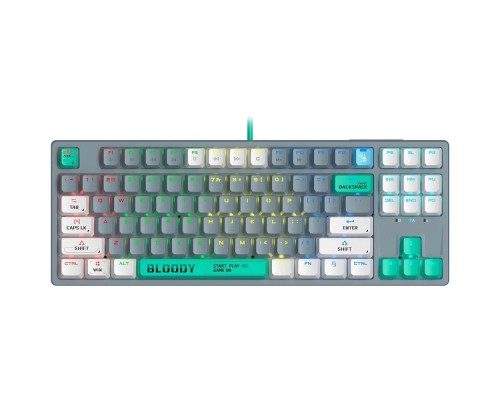 [Клавиатура] Клавиатура проводная A4Tech Bloody S87 Energy grey/green (механическая, USB, for gamer, LED) (S87 USB ENERGY ASH)