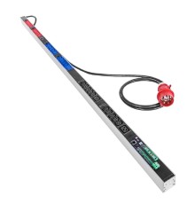 REM Верт блок розеток Rem-2MC, Linux, мониторинг, измерение, управление,  3 фазы 16A, 30C13, 6C19, 1820 мм, вх IEC 309, шнур 3м (R-2MC3-3x16-30xC13-6xC19-MCL-1820-3-3PN)