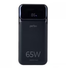 Perfeo Powerbank LAPTOP 65W 20000 mAh/LED дисплей/PD+QC 3.0/2Type-C/1 USB,max 65W/Black