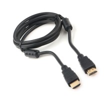 Кабель HDMI Cablexpert 19M/19M, v2.0, медь, позол.котакты, экран, 2 фер.кольца, 1.8м, черный, пакет (CCF2-HDMI4-6)