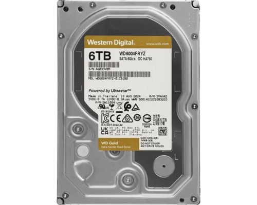 [Жесткий диск] 6TB WD Gold  (WD6004FRYZ) {SATA III 6 Gb/s, 7200 rpm, 256Mb buffer}