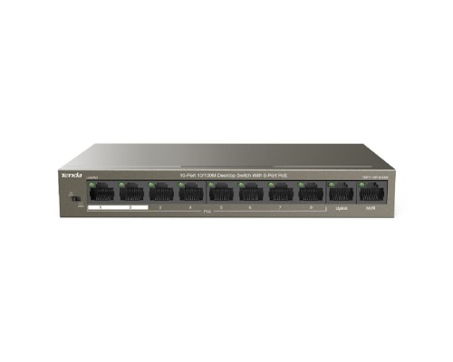 [Сетевое оборудование] TENDA TEF1110P-8-63W Коммутатор настольный 10-Ports 10/100 Base-TX 8-Ports PoE(PoE бюджет 63W)