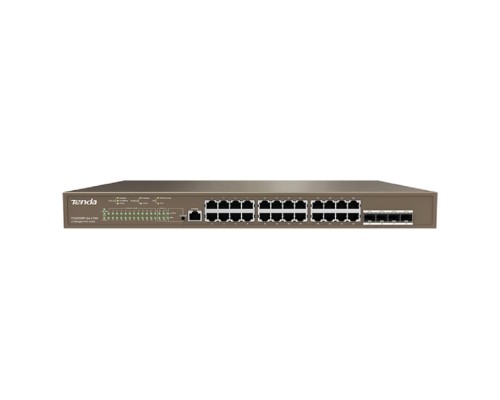 [Сетевое оборудование] TENDA TEG5328P-24-410W Коммутатор L3 управляемый в стойку PoE  24-Ports 10/100/1000 Base-T + 4-Ports 1000 Base-X SFP (PoE бюджет 370W)