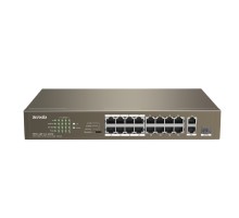 TENDA TEF1118P-16-150W Коммутатор в стойку 16-Ports 10/100 Base-TX + 2-Ports 10/100/1000 Base-T + 1-Port 1000 Base-X SFP 16-Ports PoE(PoE бюджет 130W)