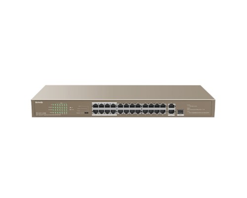 [Сетевое оборудование] TENDA TEF1126P-24-250W Коммутатор в стойку 24-Ports 10/100 Base-TX + 2-Ports 10/100/1000 Base-T + 1-Port 1000 Base-X SFP 24-Ports PoE(PoE бюджет 230W)
